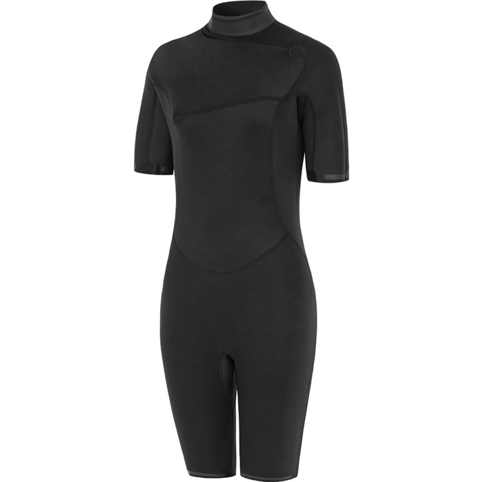 2025 Nyord Womens Tempus 2/2mm Chest Zip Shorty Wetsuit N04BA00014 - Black